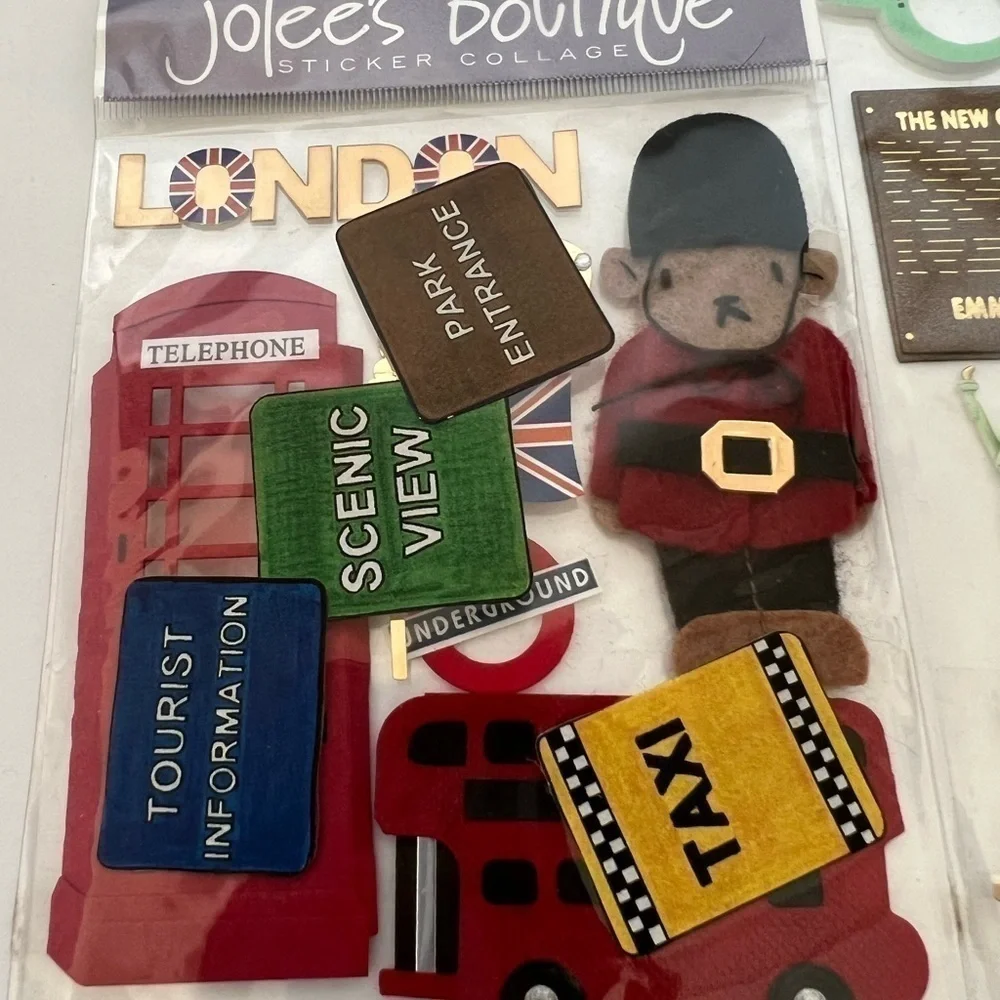 Jolee’s boutique scrapbook dimensional stickers collage travel New York London